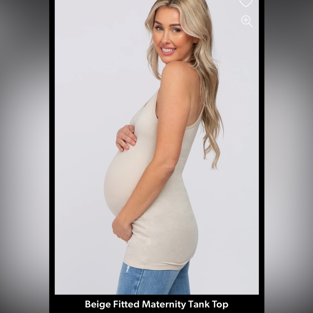 Pinkblush Beige Maternity Tank Top Large